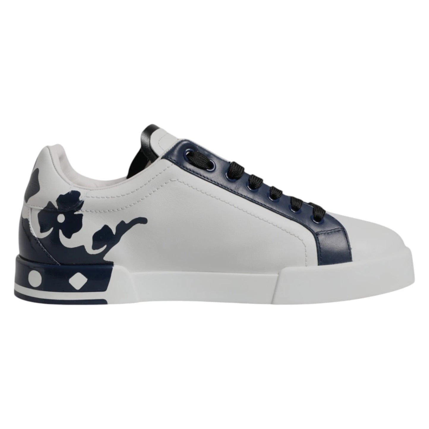 Dolce & Gabbana Weiß Blau Crown Low Top Männer Turnschuhe Schuhe