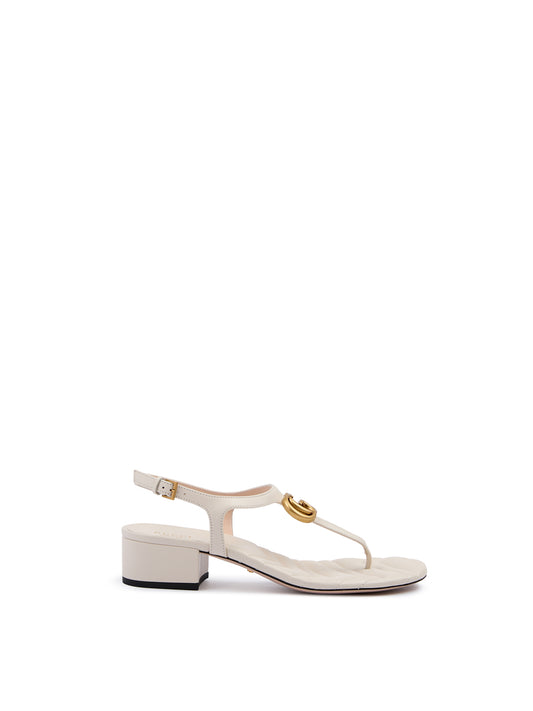 Gucci Mystic White Nappa Charlotte Leder Sandalen