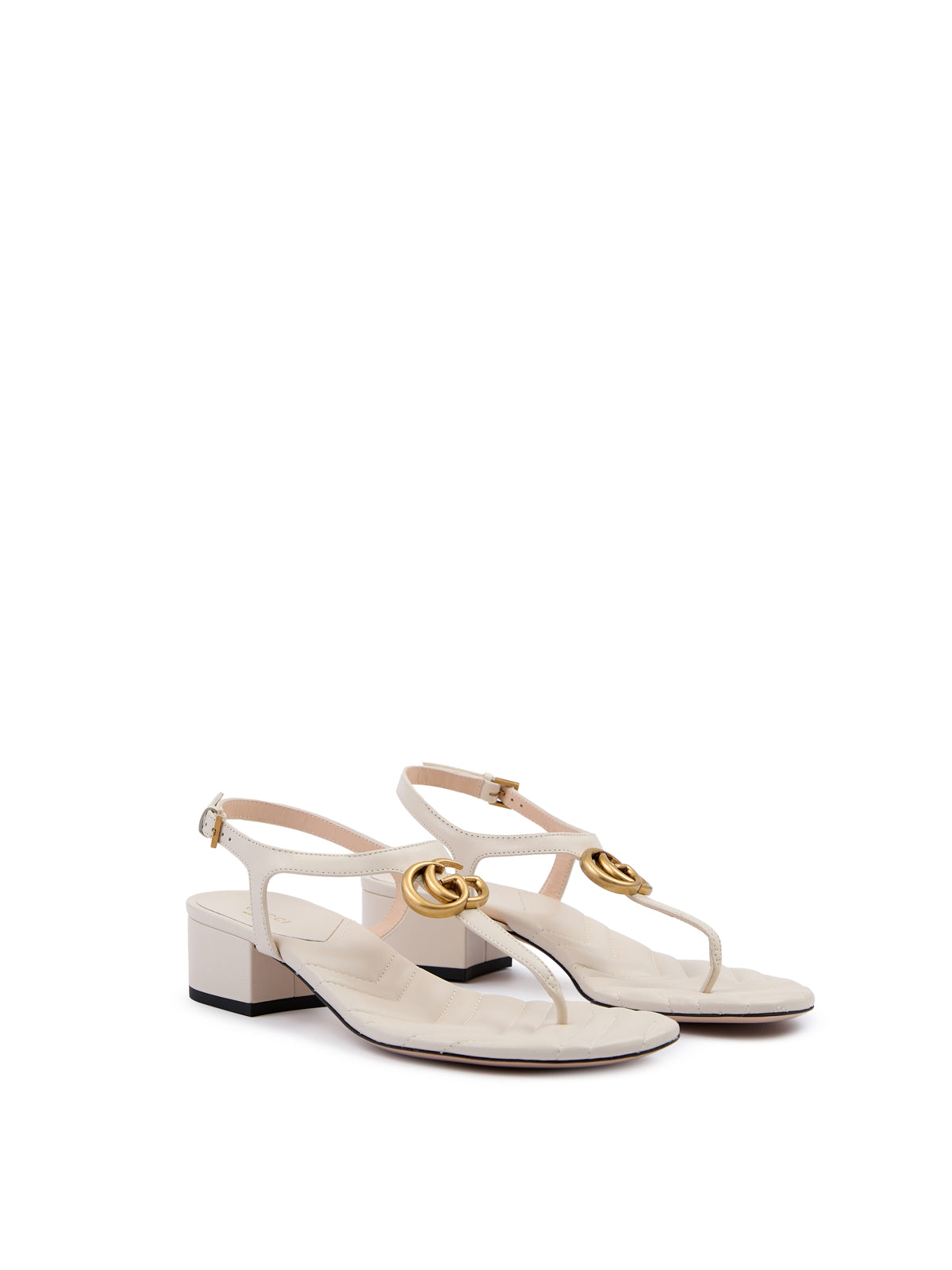 Gucci Mystic White Nappa Charlotte Leder Sandalen