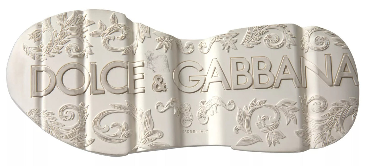 Dolce & Gabbana Turnschuhe Weiß Beige Leder Sport DAYMASTER Schuhe