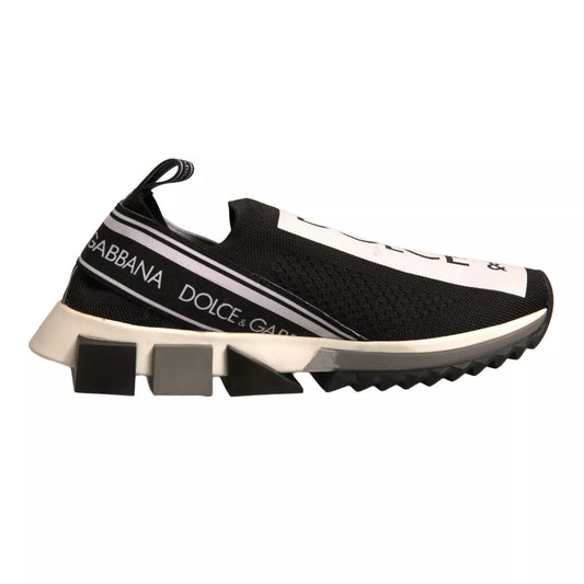Dolce & Gabbana Schwarz Weiß Slip On Sorrento Sneakers Schuhe