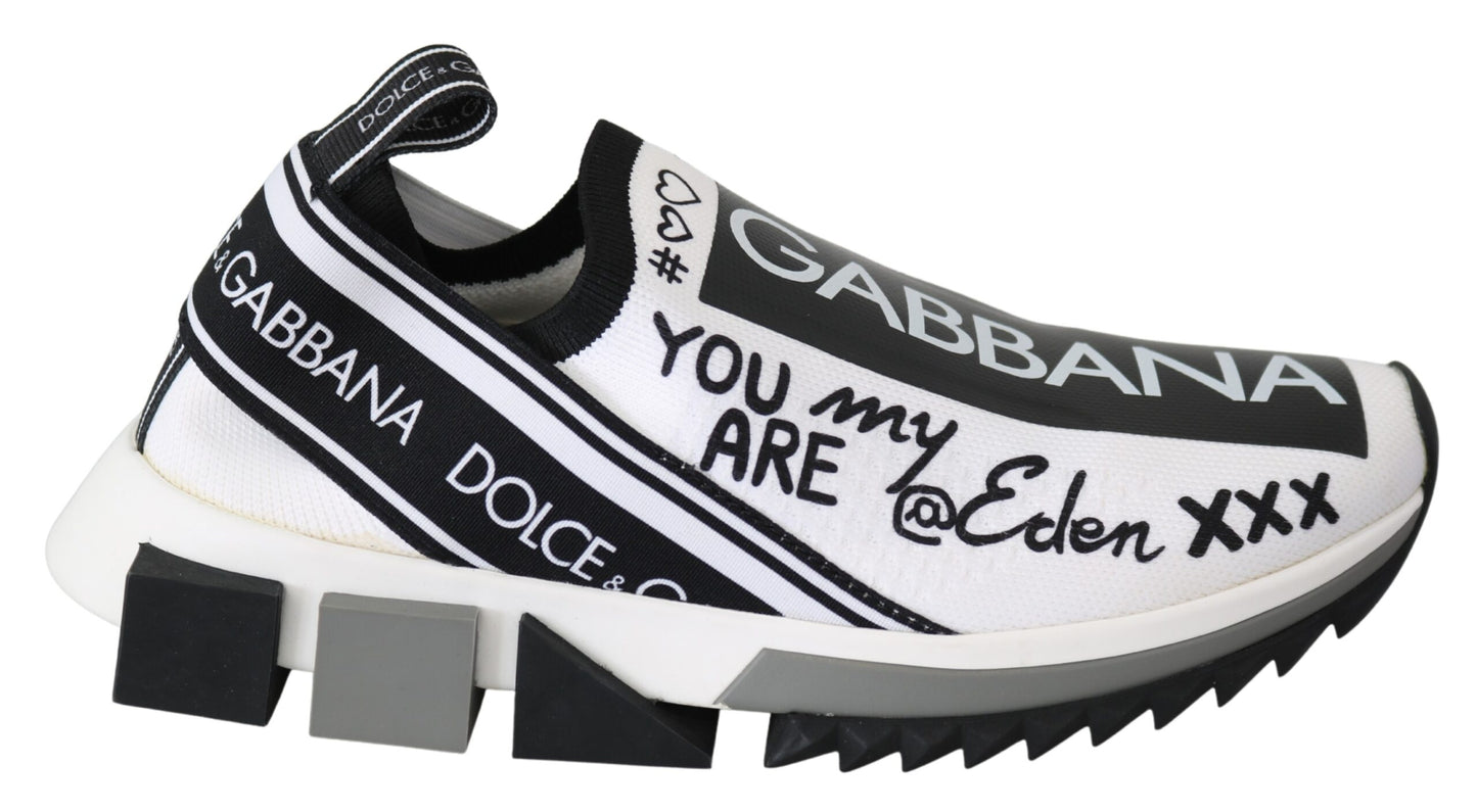 Dolce & Gabbana Weiß Schwarz Slip On Sorrento Sneakers