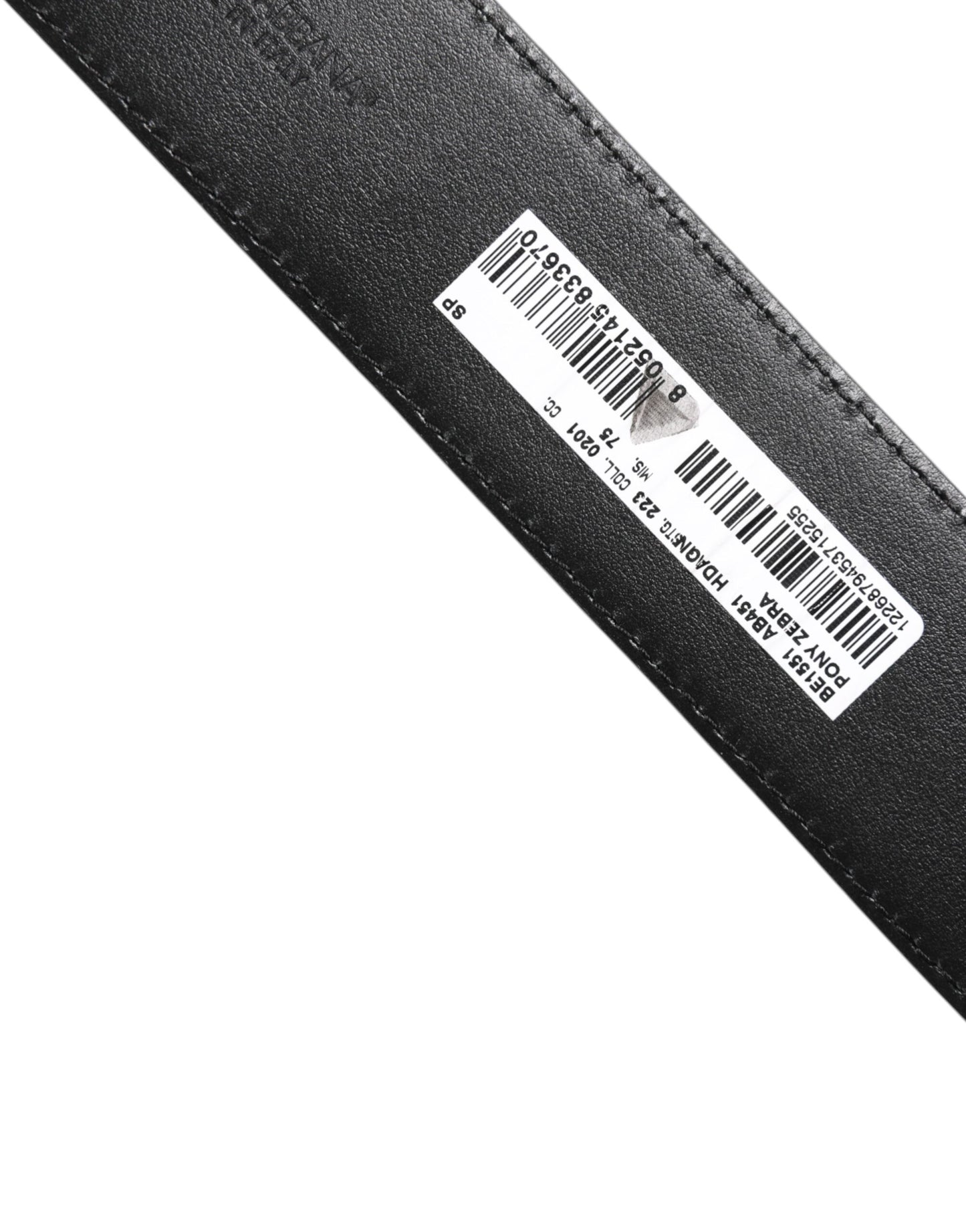 Dolce & Gabbana Weiß Schwarz Leder Zebra DG Crystal Buckle Gürtel