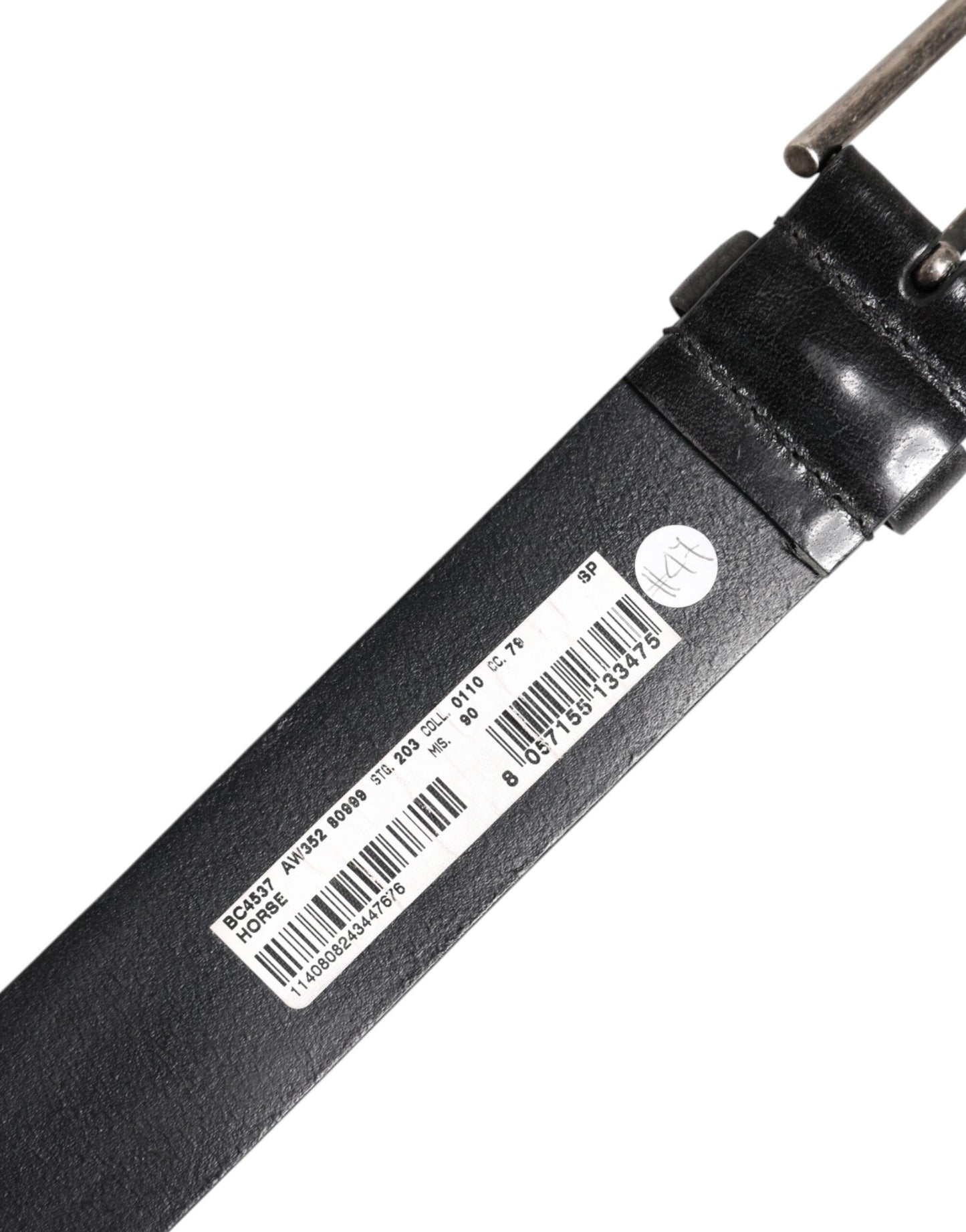 Dolce & Gabbana Schwarzer klassischer Ledergürtel mit Metallschnalle