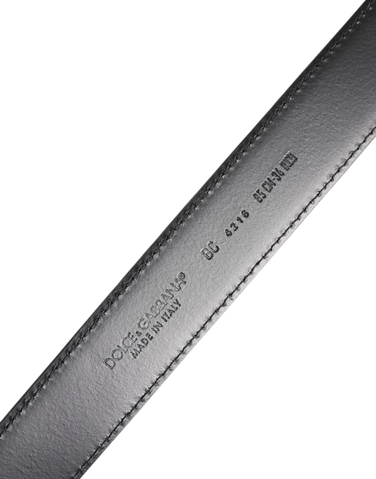 Dolce & Gabbana Schwarzer klassischer Kalbsledergürtel mit Silberschnalle