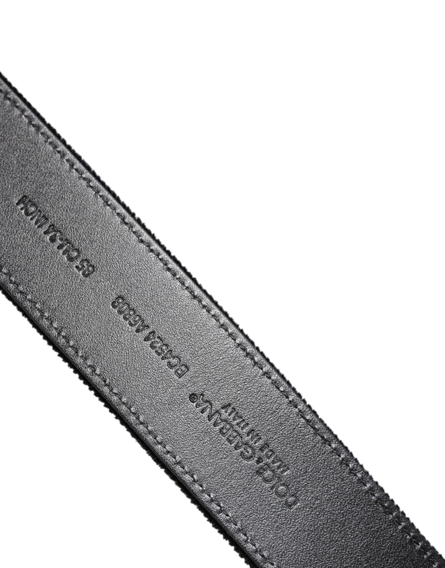 Dolce & Gabbana Schwarzer Baumwollgürtel mit silberner Metallschnalle