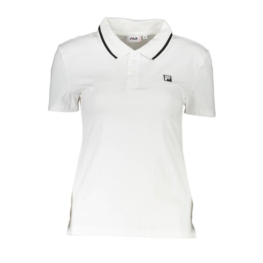 Fila Weißes Baumwoll-Poloshirt für Damen