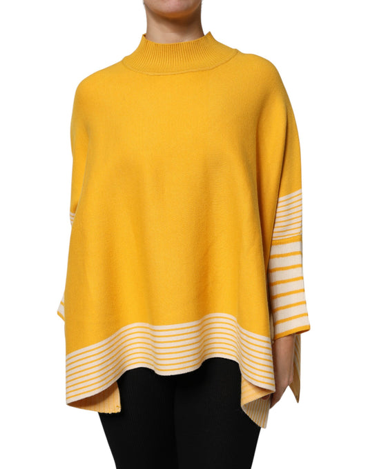 SIGNS Gelb gestreifter langärmeliger Pullover Pullover
