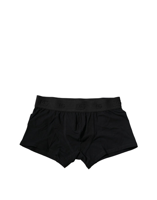 Dolce & Gabbana Schwarze Cotton Stretch Regular Boxer Unterwäsche
