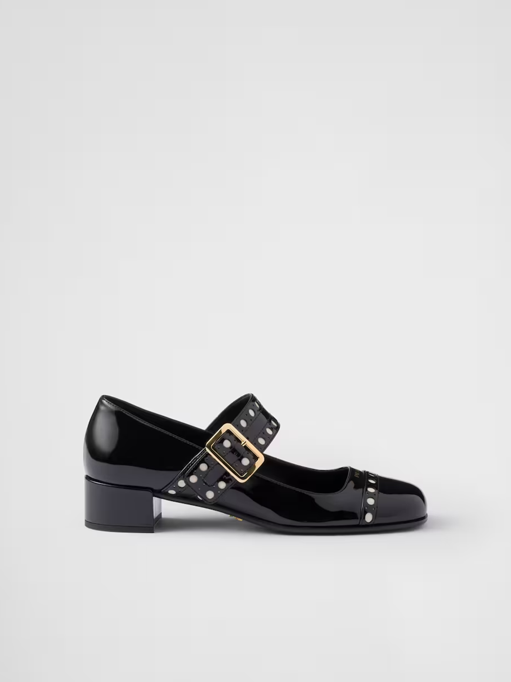 Prada Mary Jane Pumps aus schwarzem Lackleder