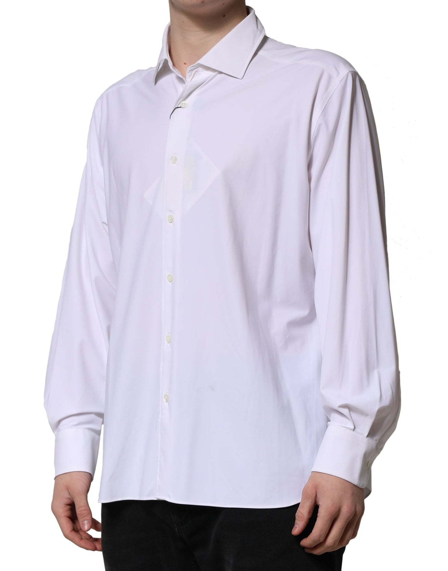 Corneliani Weißes langärmeliges Kleid mit Kragen Formelles Hemd