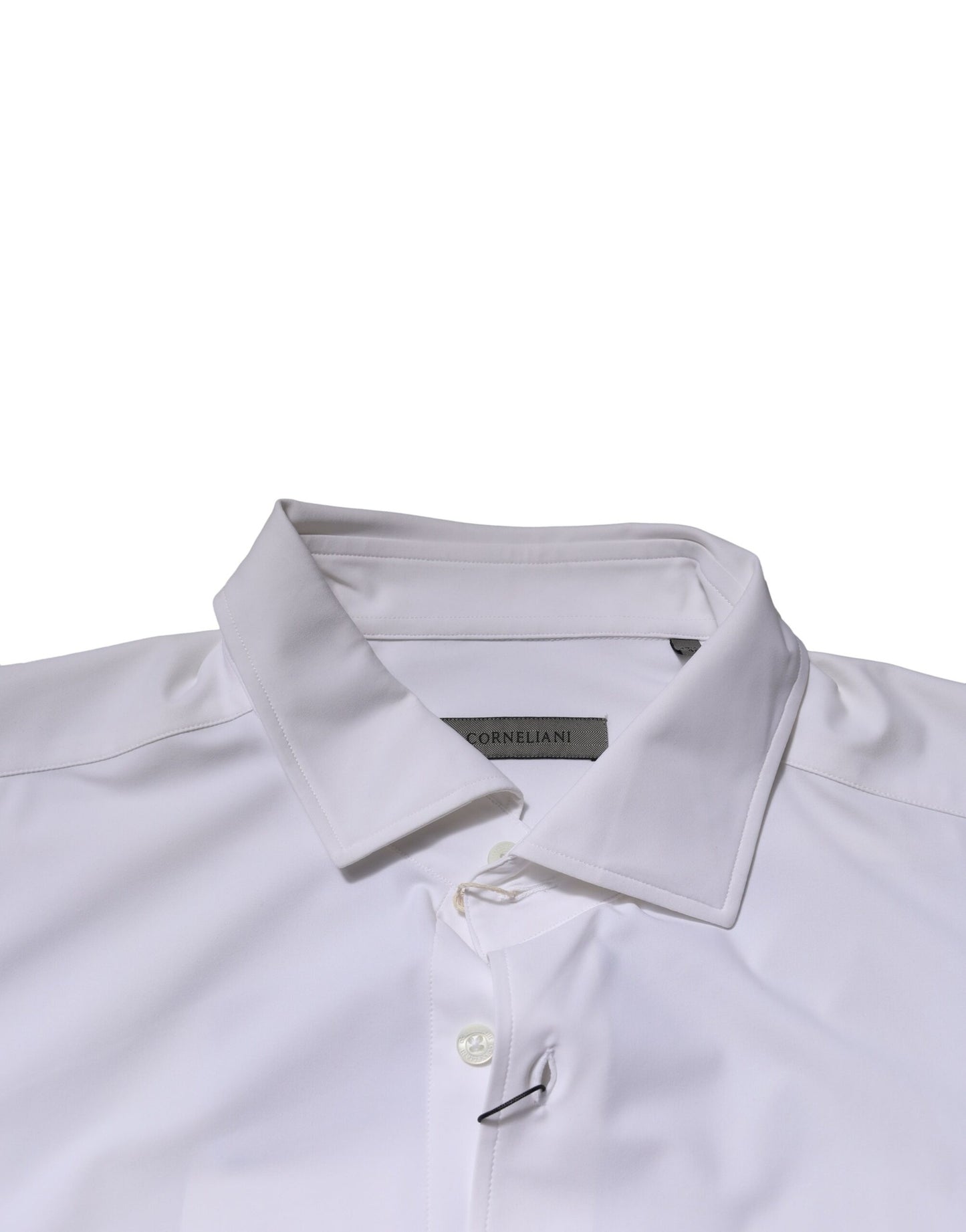 Corneliani Weißes langärmeliges Kleid mit Kragen Formelles Hemd
