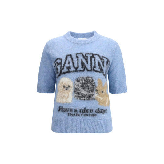 Ganni Welpen Kurzarm-Pullover