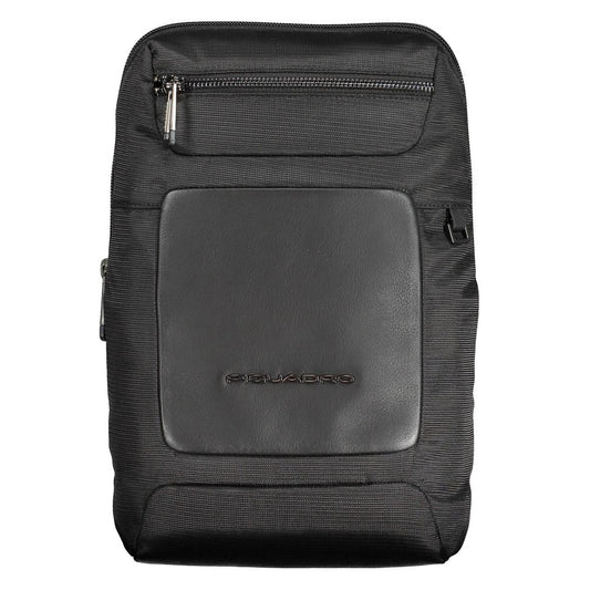 Piquadro Schwarze Umhängetasche für Männer aus recyceltem Polyethylen