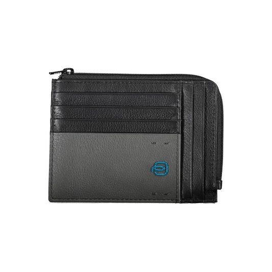 Piquadro Schwarzes Leder Herren Portemonnaie
