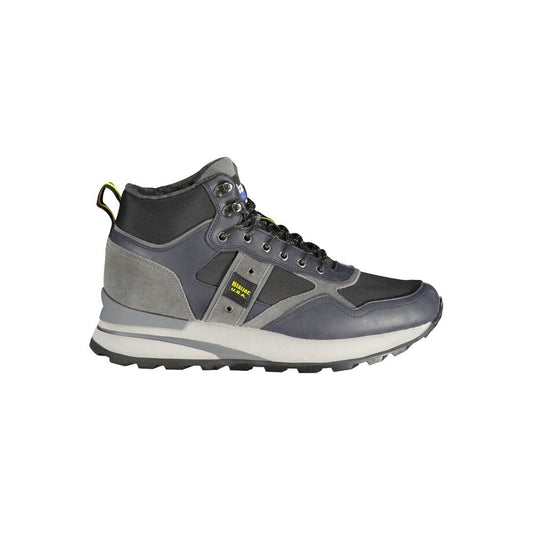 Blauer Blaue Leder Herren Sneaker