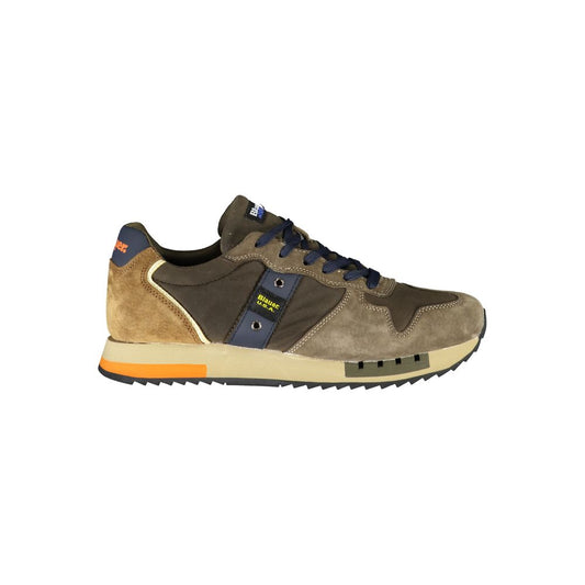 Blauer Grüner Polyester Sneaker