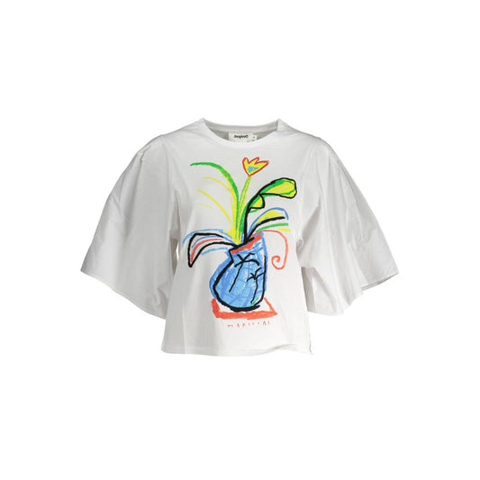 Desigual Weißes Baumwoll-T-Shirt für Frauen