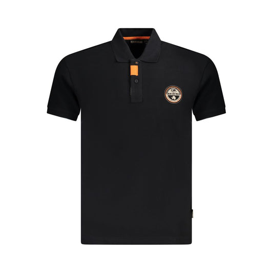 Napapijri Schwarzes Baumwoll-Poloshirt für Männer