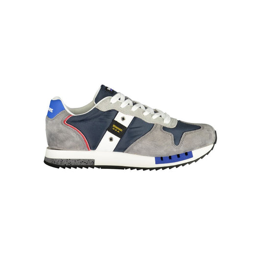 Blauer Braunes Leder Herren Sneaker