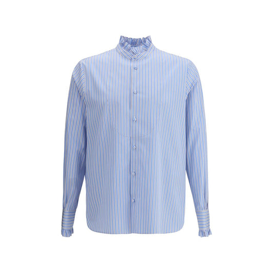 Valentino Gestreiftes Plastron und Rüschenhemd