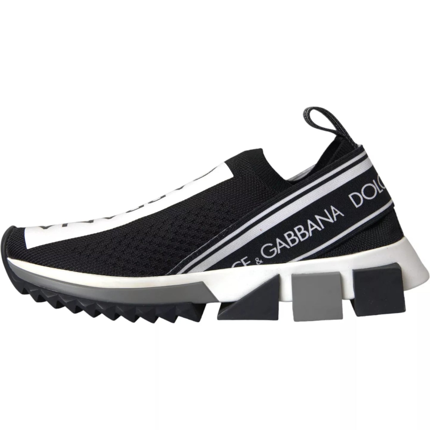 Dolce & Gabbana Schwarz Weiß Slip On Sorrento Sneakers Schuhe