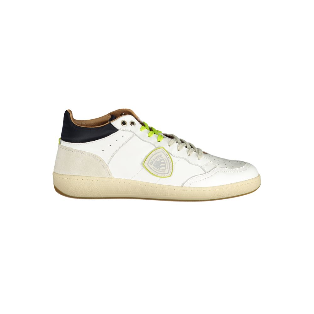 Blauer Weißes Leder Herren Sneaker