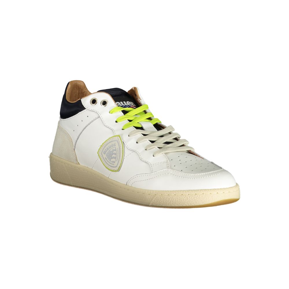 Blauer Weißes Leder Herren Sneaker