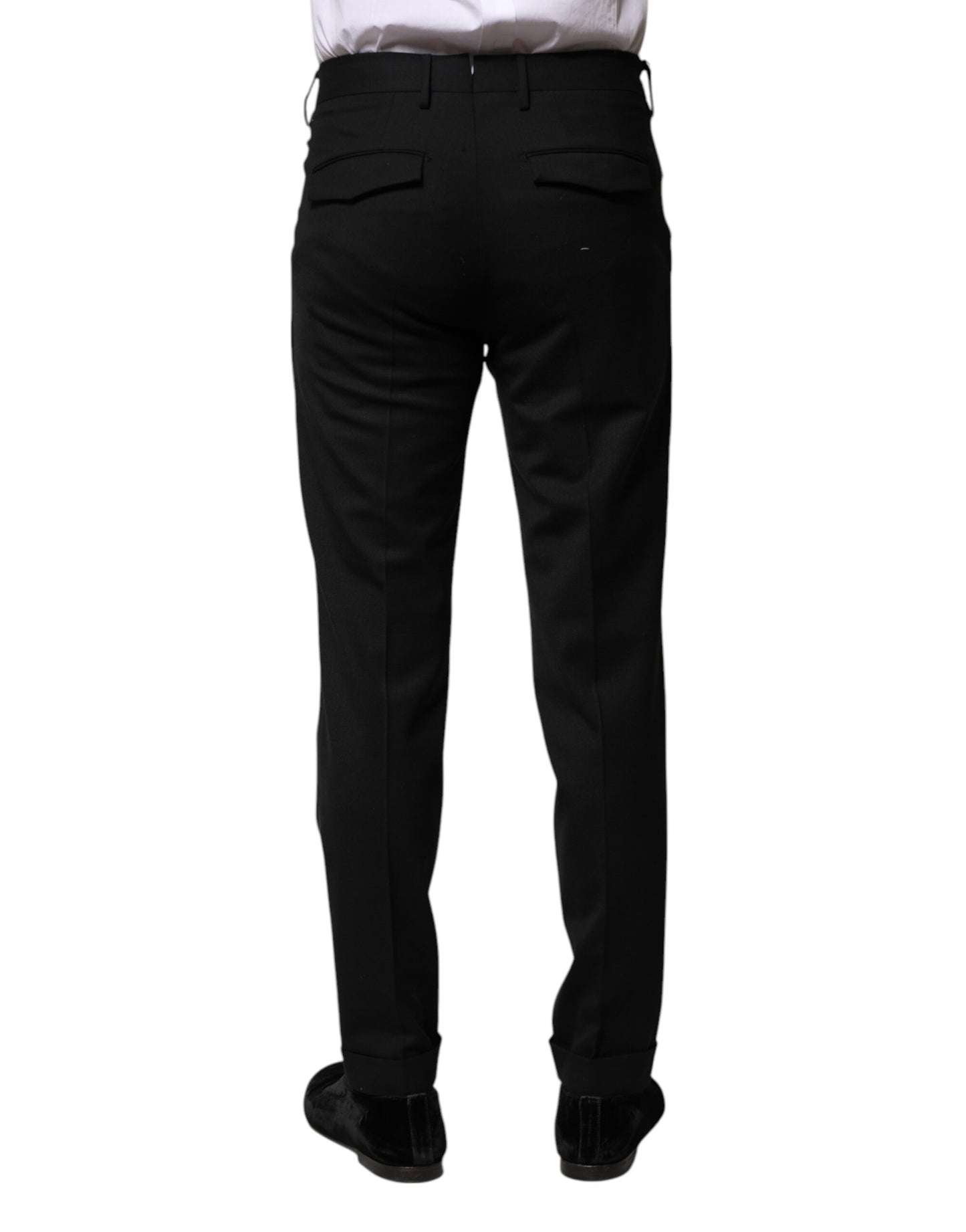 PT Torino Schwarze Solid Formal Tapered Herren Anzughose