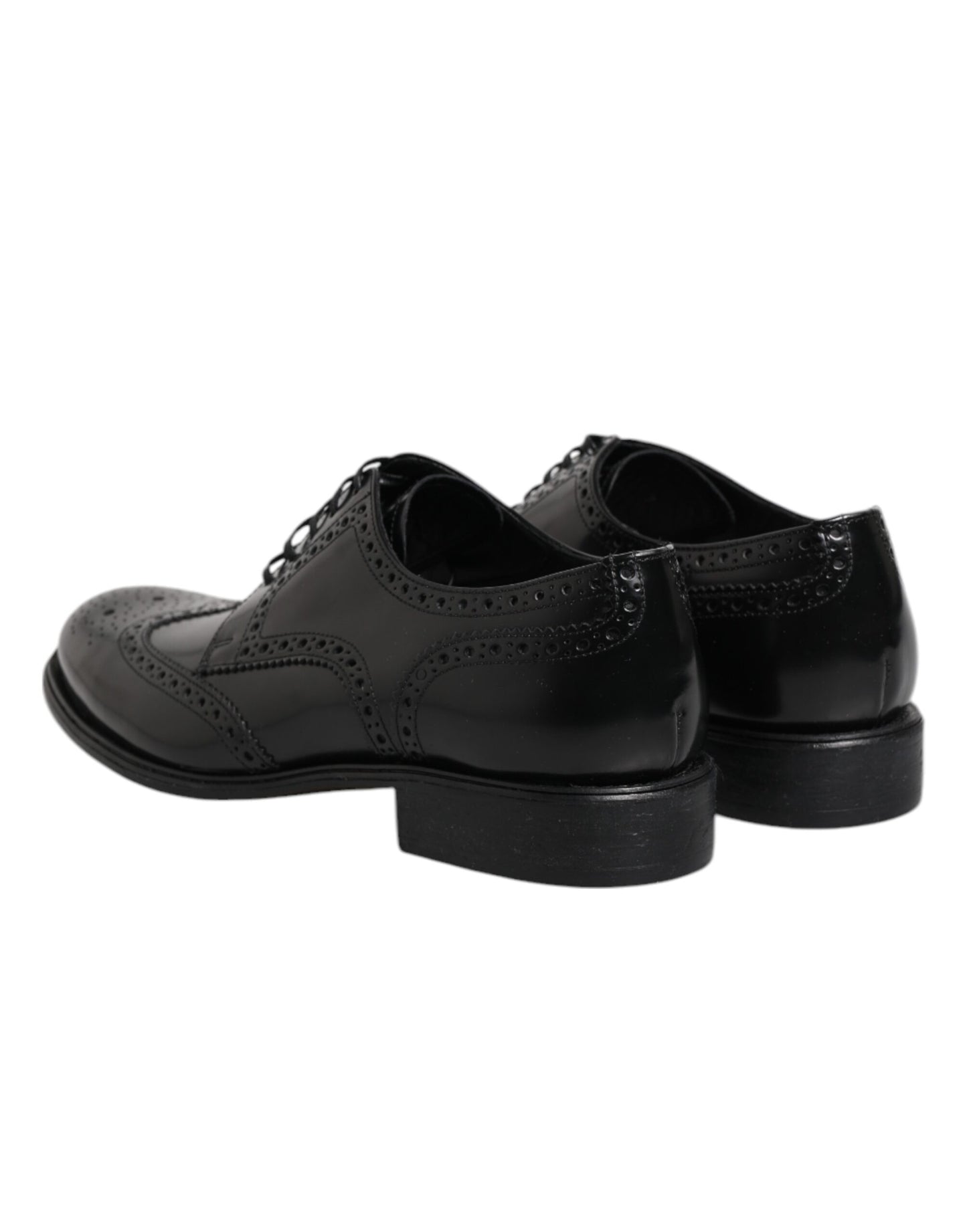 Dolce & Gabbana Schwarzes Leder Derby Wingtip Formelle Schuhe