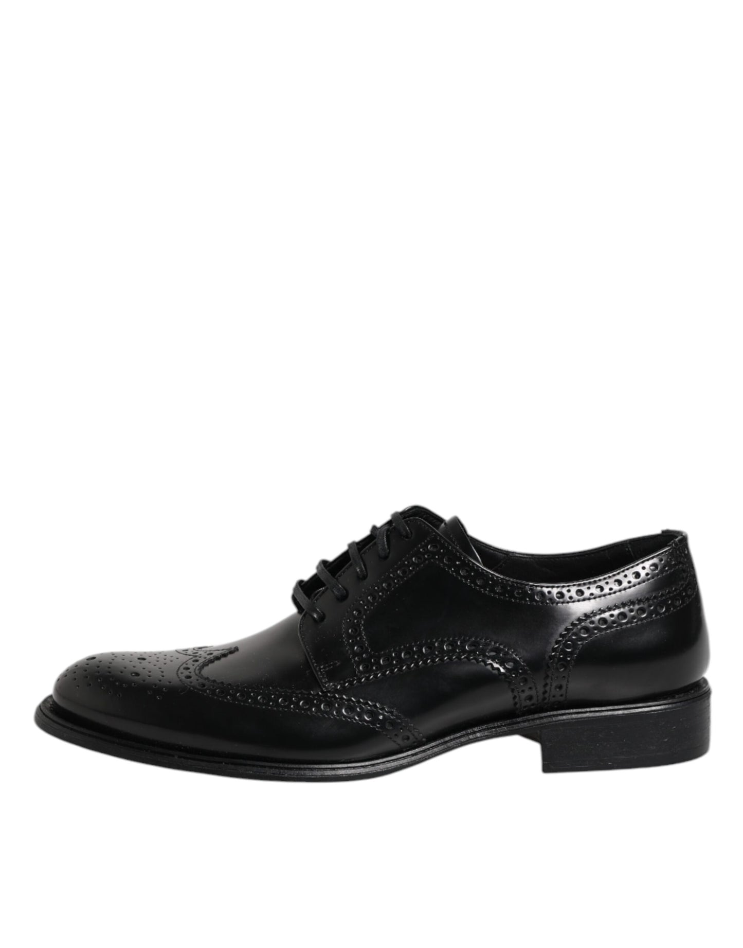 Dolce & Gabbana Schwarzes Leder Derby Wingtip Formelle Schuhe