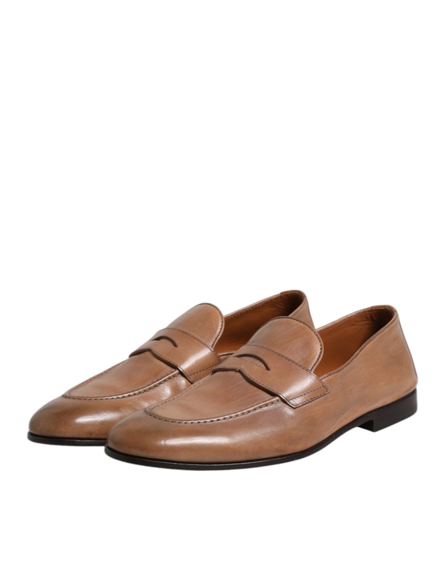 Brunello Cucinelli Braun Leder Loafer Kleid Formelle Schuhe