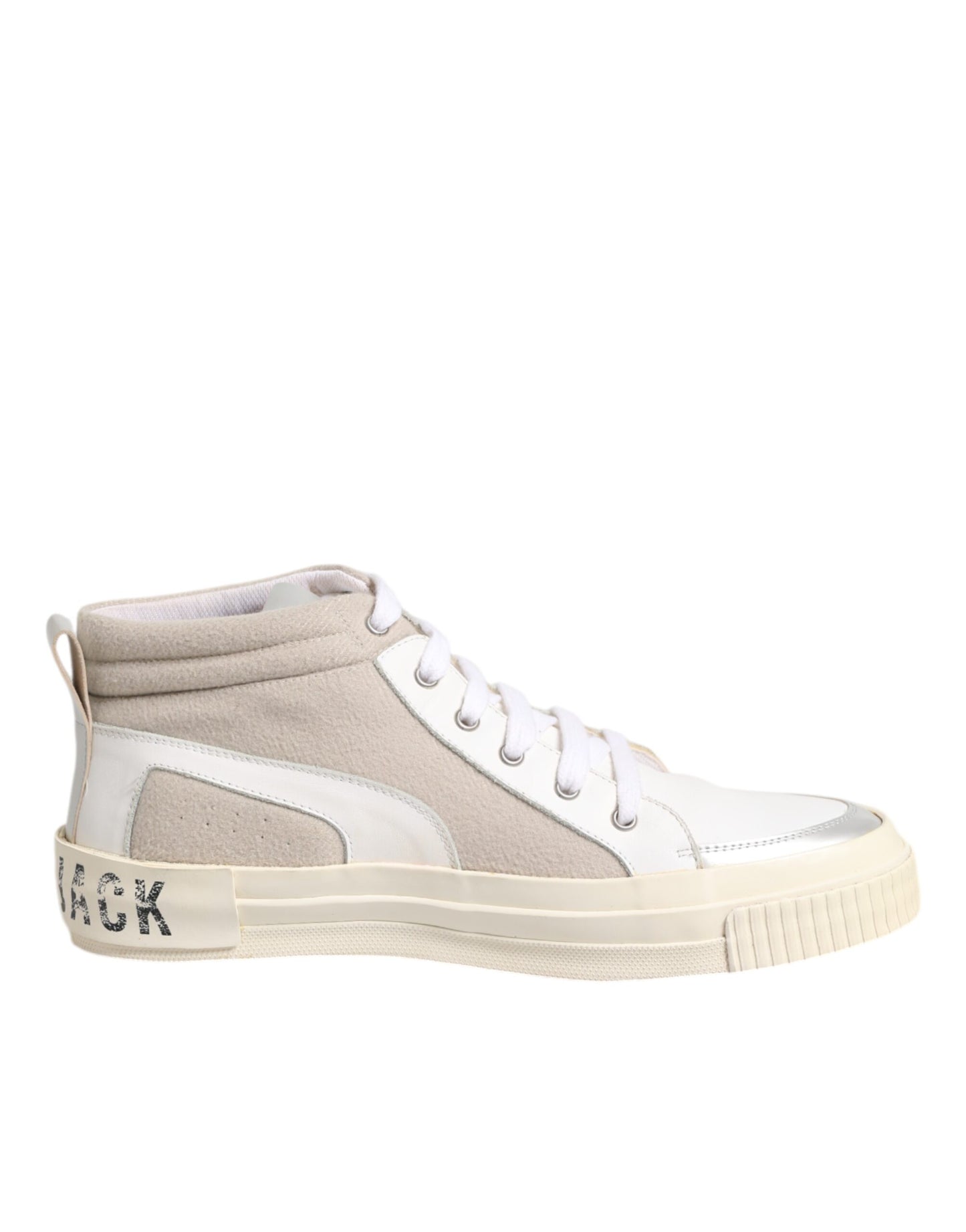 HIDE & JACK Weiß Beige Lace Up Mid Top Casual Turnschuhe Schuhe