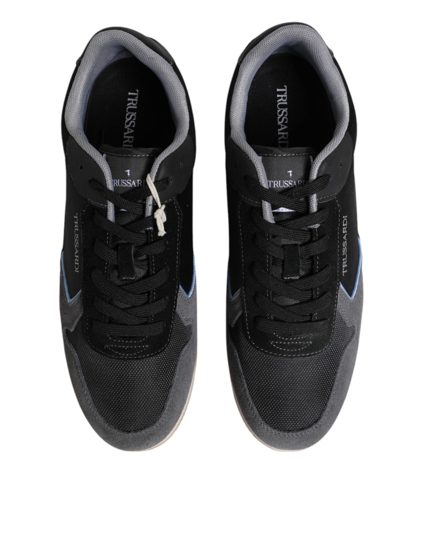 Trussardi Schwarz Gray Lace Up Low Top Casual Turnschuhe Schuhe