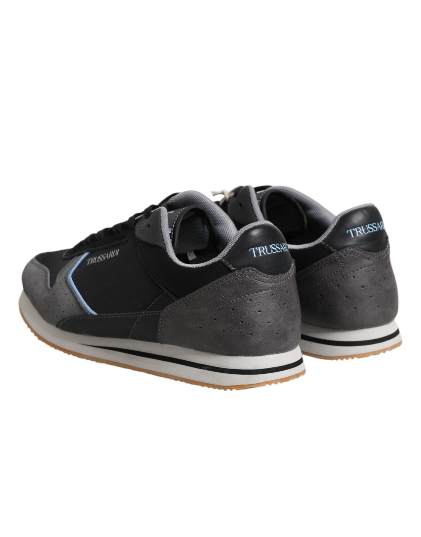Trussardi Schwarz Gray Lace Up Low Top Casual Turnschuhe Schuhe