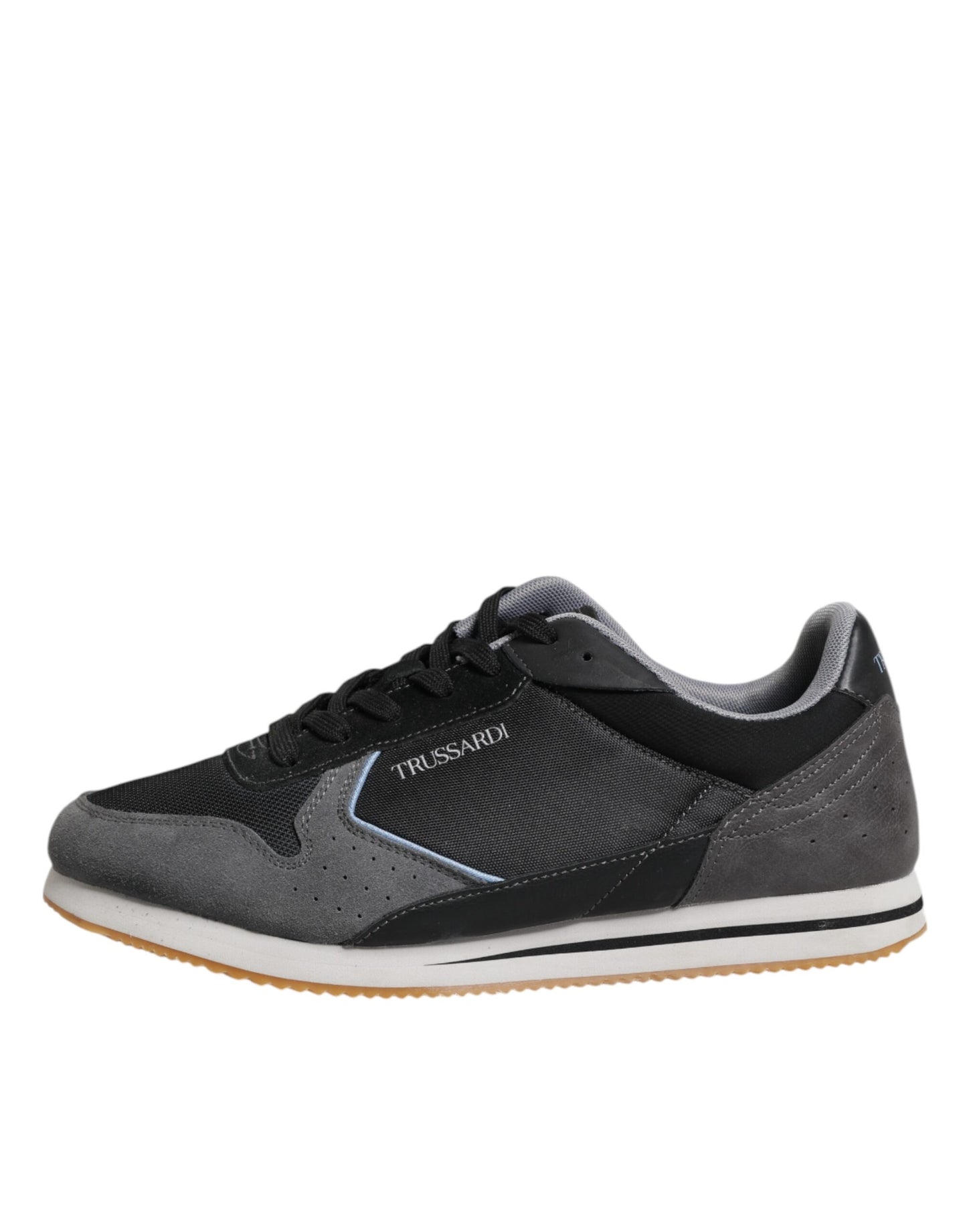 Trussardi Schwarz Gray Lace Up Low Top Casual Turnschuhe Schuhe
