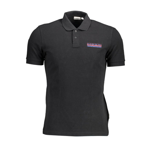 Napapijri Schwarzes Baumwoll-Poloshirt für Männer