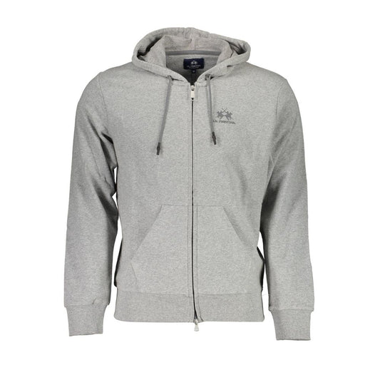 La Martina Brauner Baumwollpullover für Männer mit Kapuze