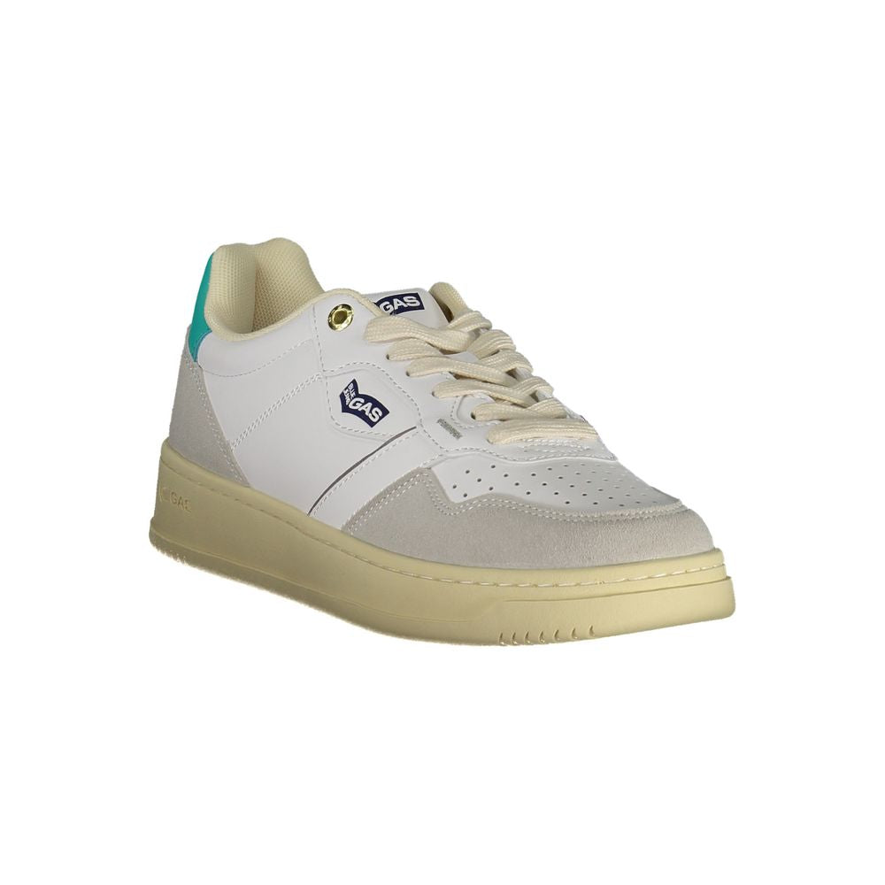 Gas Weißes Kunstleder Damen Sneaker