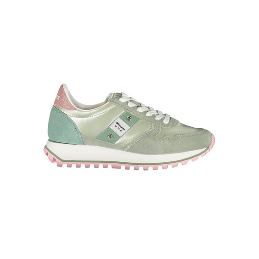 Blauer Grüner Polyester Damen Sneaker