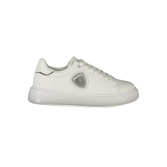 Blauer Weißes Leder Damen Sneaker