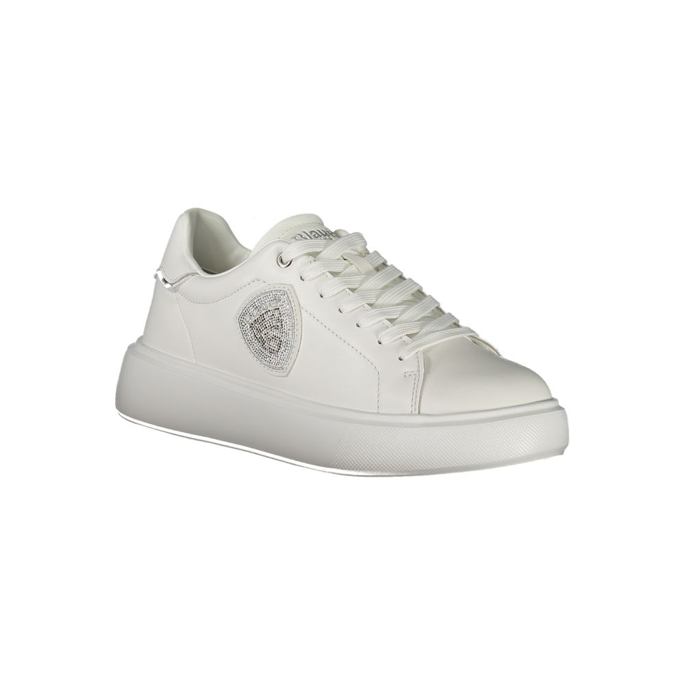 Blauer Weißes Leder Damen Sneaker