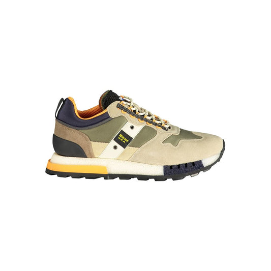 Blauer Grünes Polyethylen Herren Sneaker