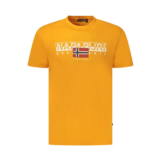 Napapijri Orangefarbenes Bio-Baumwoll-T-Shirt für Männer