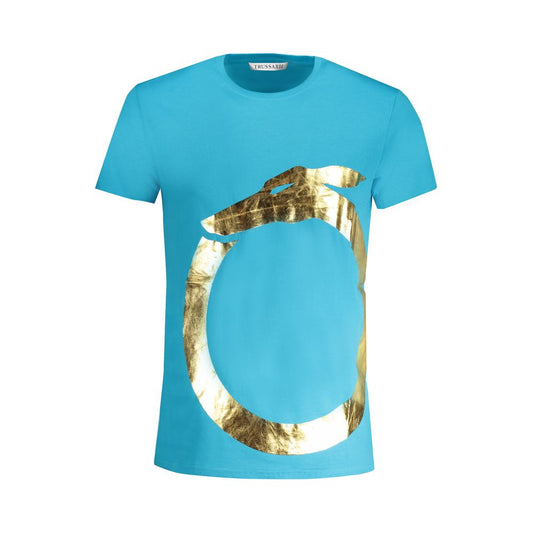 Trussardi Hellblaues Baumwolle Herren T-Shirt