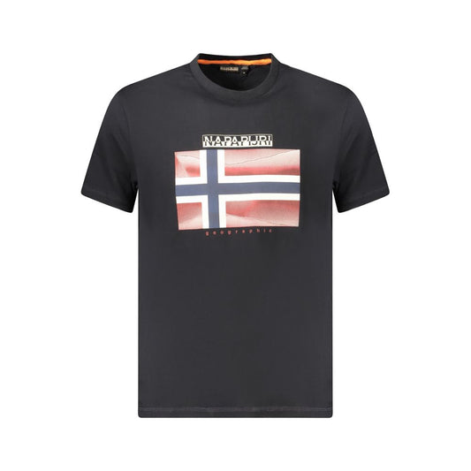 Napapijri Schwarzes Baumwolle Männer T-Shirt