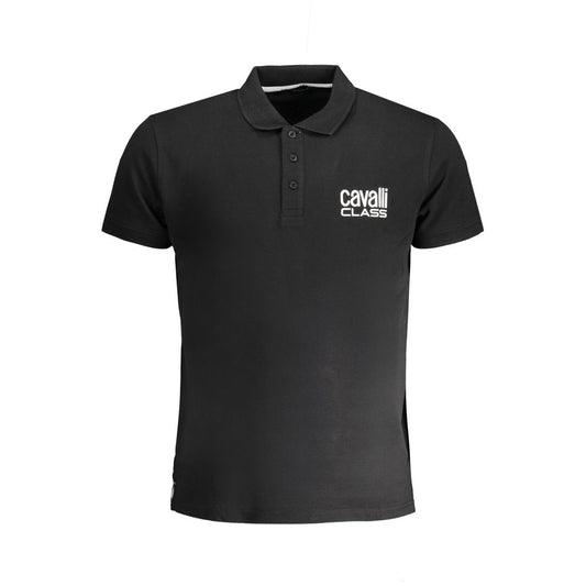 Cavalli Class Schwarzes Baumwoll-Poloshirt