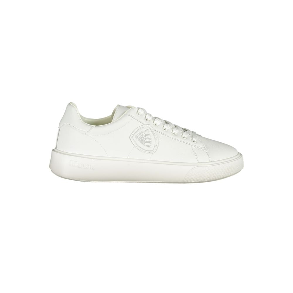 Blauer Weißes Leder Herren Sneaker