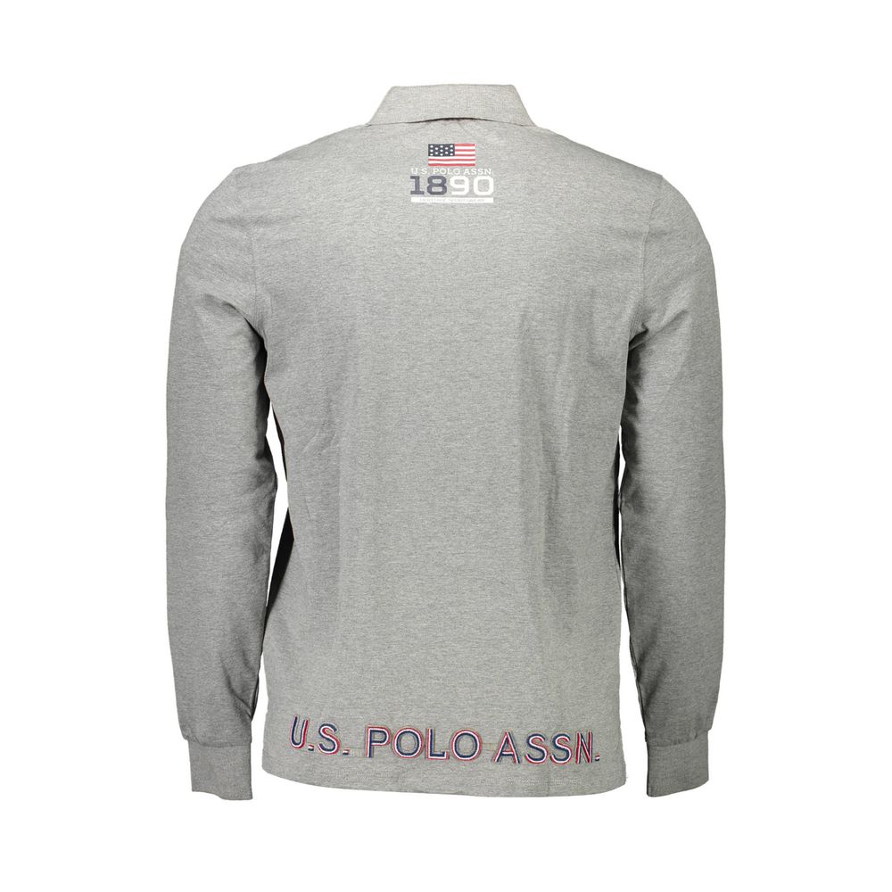 U.S. POLO ASSN. Graues Baumwoll-Poloshirt für Männer