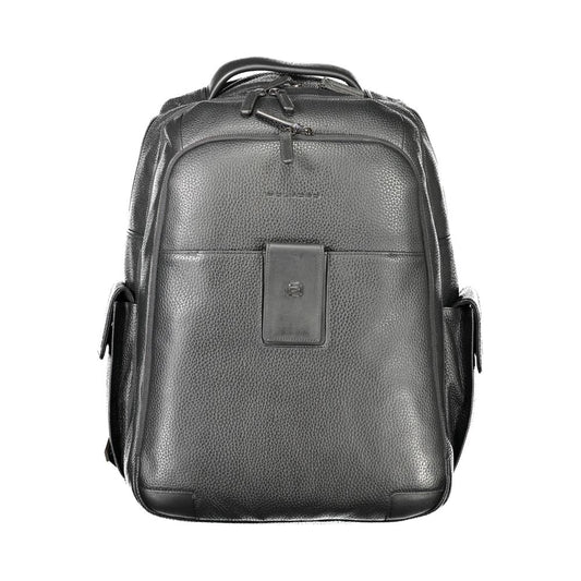Piquadro Schwarzer Leder-Rucksack für Männer